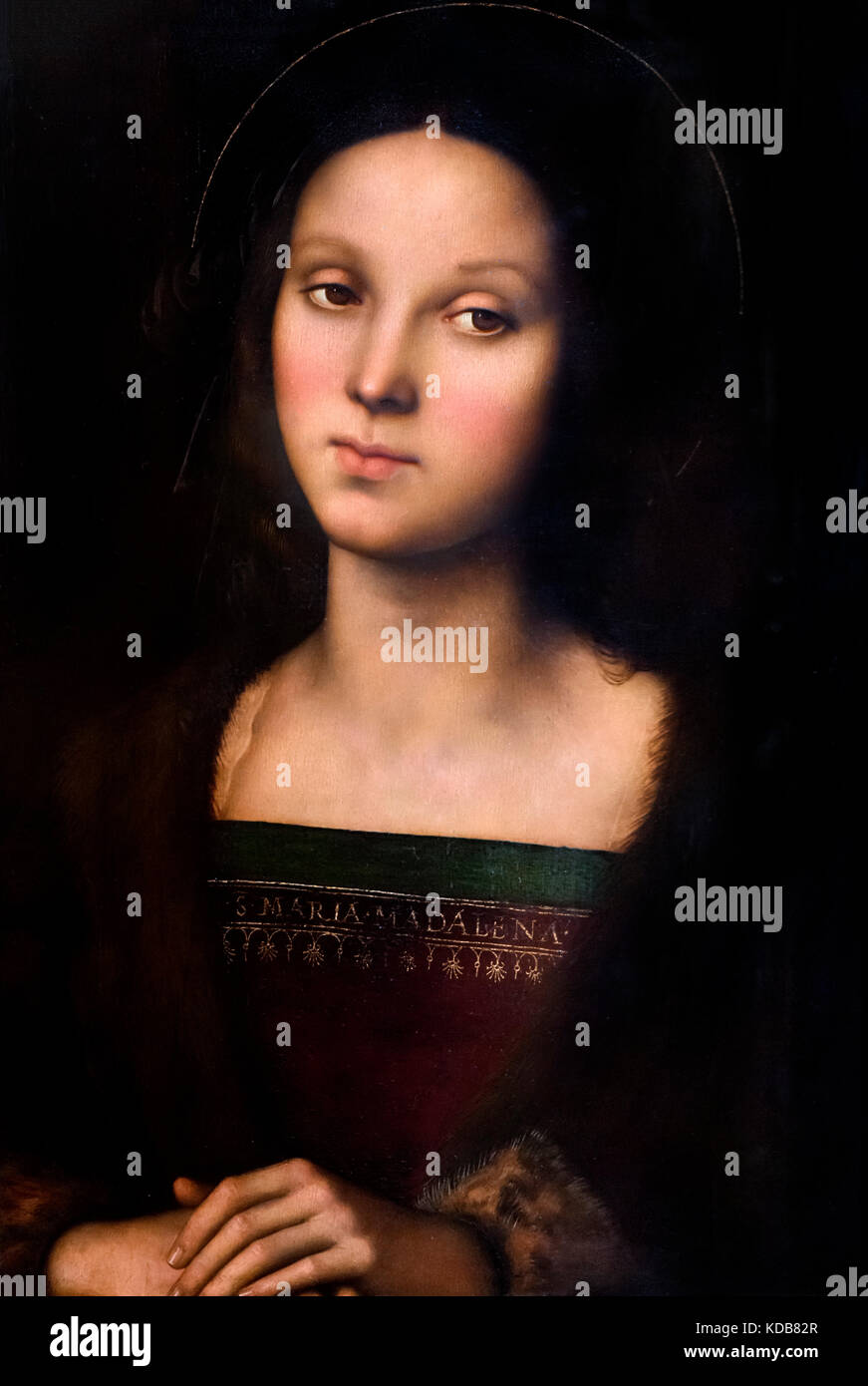 La Maddelena (St. Maria Magdalena) von Pietro Perugino (Pietro Vannucci - c 1446/52 -1523), Öl auf Leinwand, um 1500 Stockfoto