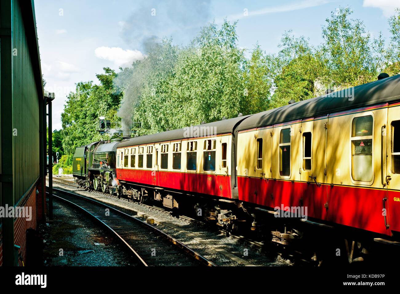 Schulen Klasse Motor Nr. 926 Repton in Pickering, North Yorkshire Moors Railway Stockfoto