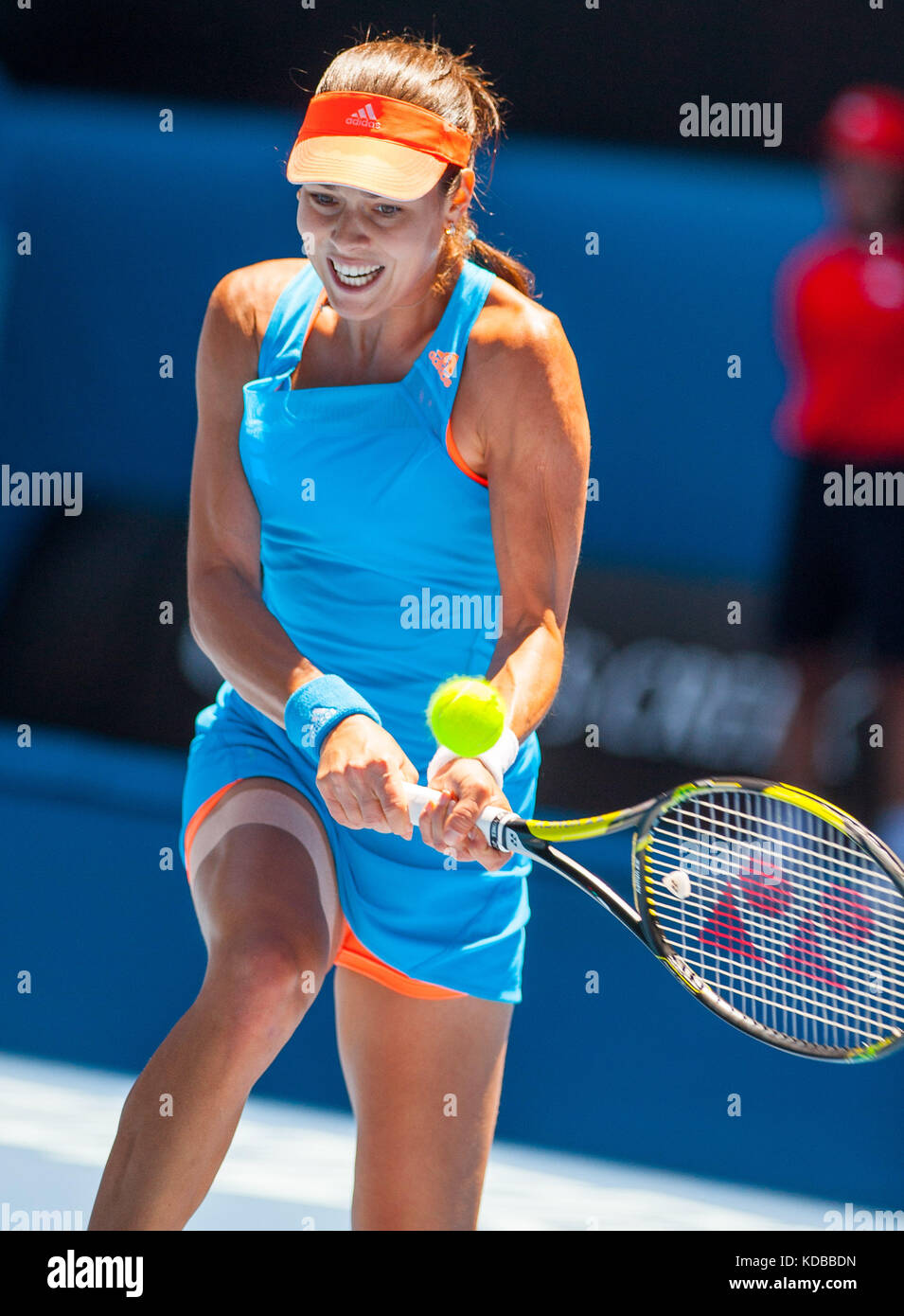 Ana Ivanovic konkurriert bei den Australian Open die Australian Open - ein Grand Slam Turnier - ist die Auftaktveranstaltung für das Tennis Kalender jährlich. Stockfoto