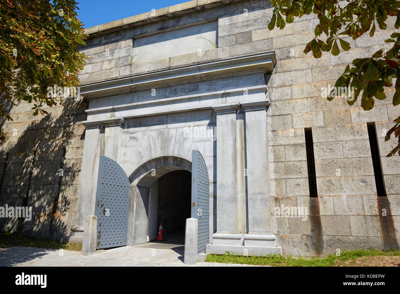 Die Sally Port oder den Haupteingang des Schlosses Insel Fort Unabhängigkeit, South Boston, Massachusetts, MA, USA Stockfoto
