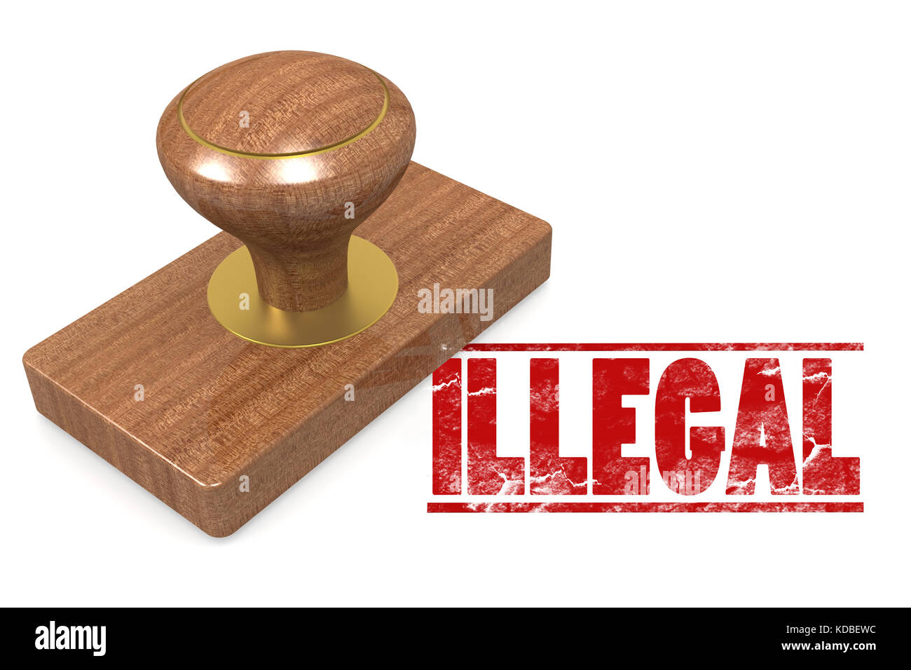 Illegale bewaldeten Siegel Stempel Bild mit Hi-res gerenderte Grafiken, die für jede beliebige Grafik Design verwendet werden könnten. Stockfoto