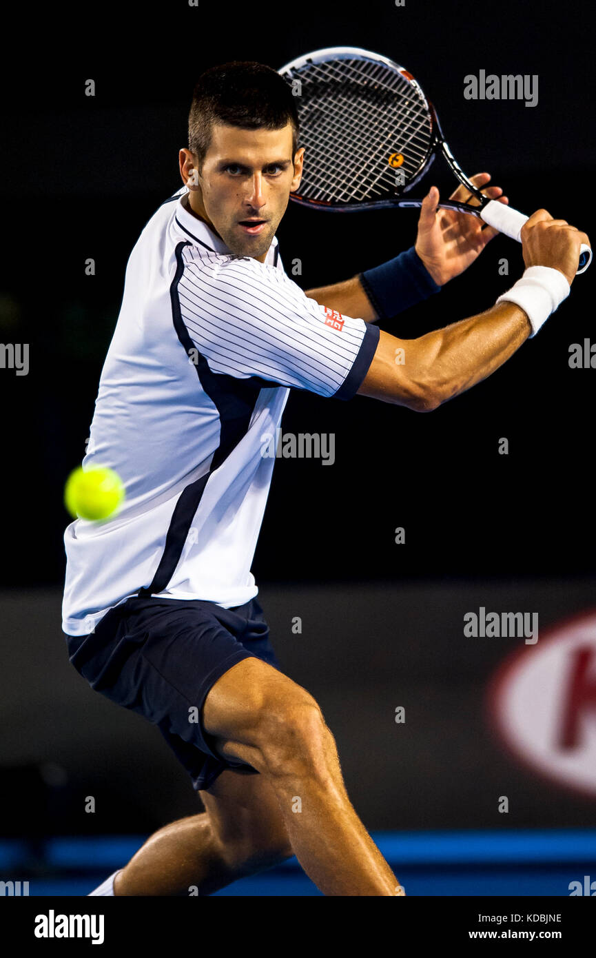 Die 2013 Australian Open - ein Grand Slam Turnier - ist die Auftaktveranstaltung für das Tennis Kalender jährlich. Die offene jeweils im Januar in Melbourne gehalten wird, Stockfoto