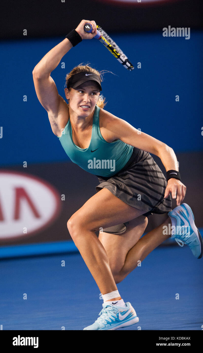 Kanadische eugenie Bouchard (Can) gewann ihren vierten Runde gegen Heimat Favorit casey dellacqua (aus) in den siebten Tag der 2014 austral Stockfoto