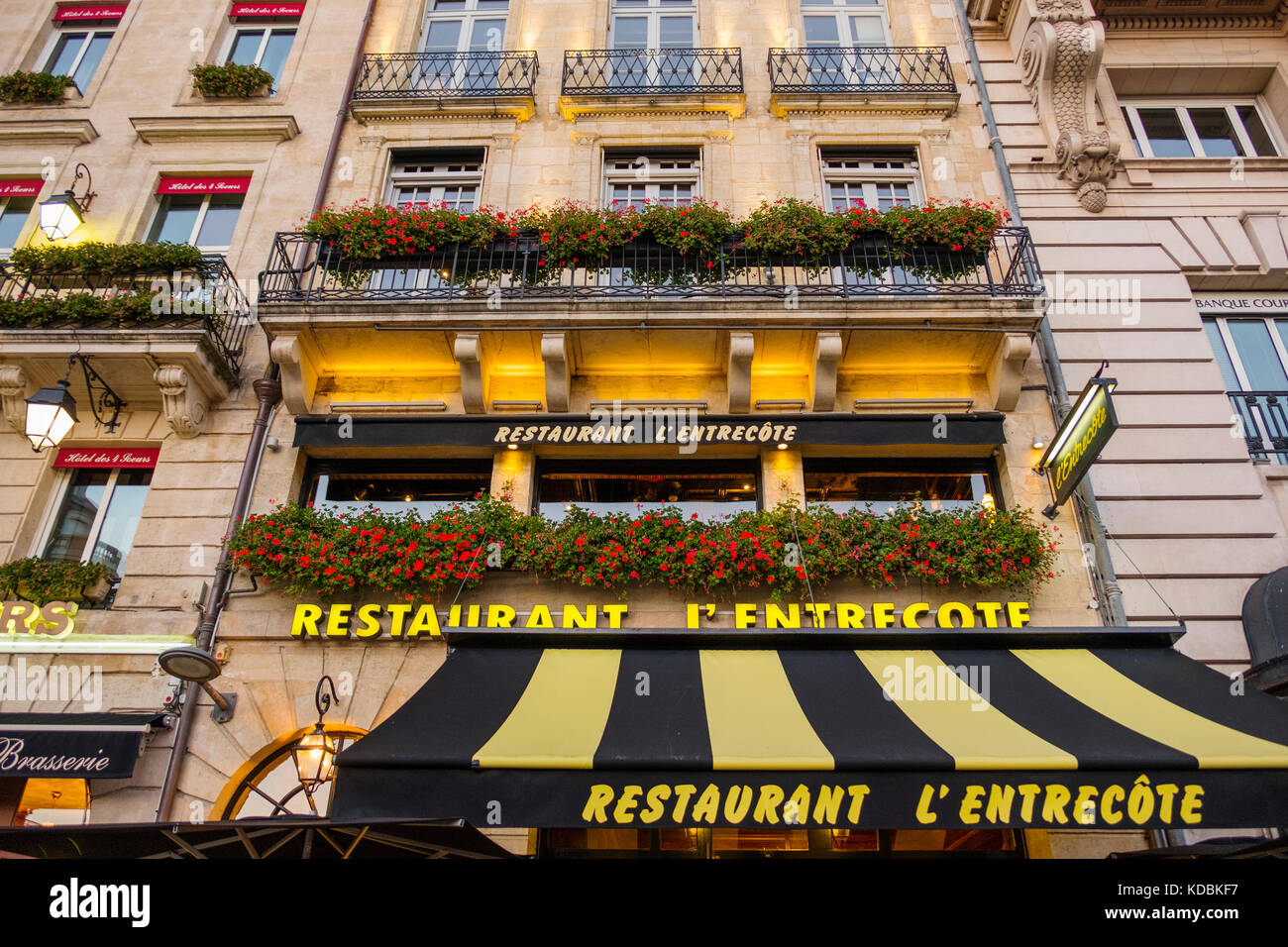 Restaurant L'Entrecote. Historisches Zentrum, Bordeaux. Region Aquitaine, Departamento Gironde. Frankreich, Europa Stockfoto