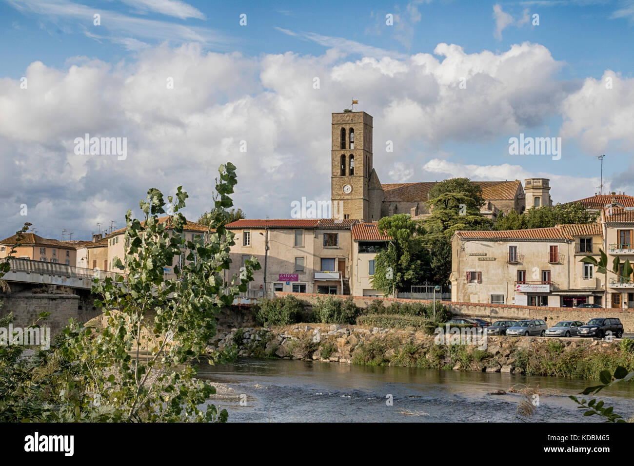 Trebes, Fluss Aude, Languedoc, Frankreich Stockfoto