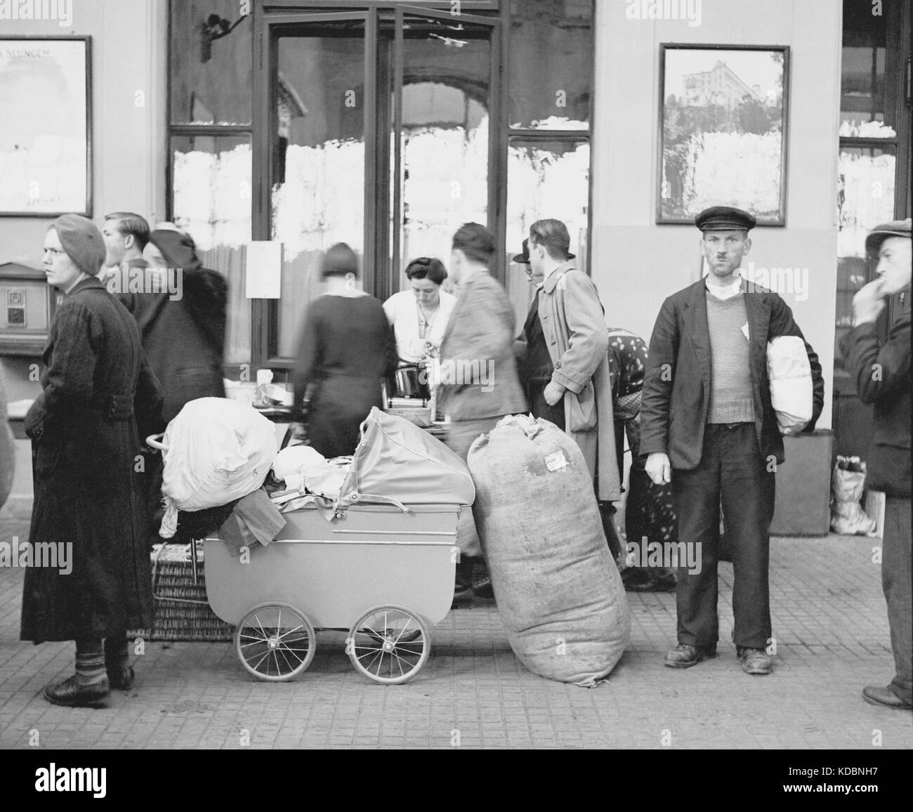 Der Tschechoslowakei 18. Oktober 1938. die Flüchtlinge aus dem Sudetenland nach Prag fahren. (Genauer Standort unbekannt) Stockfoto