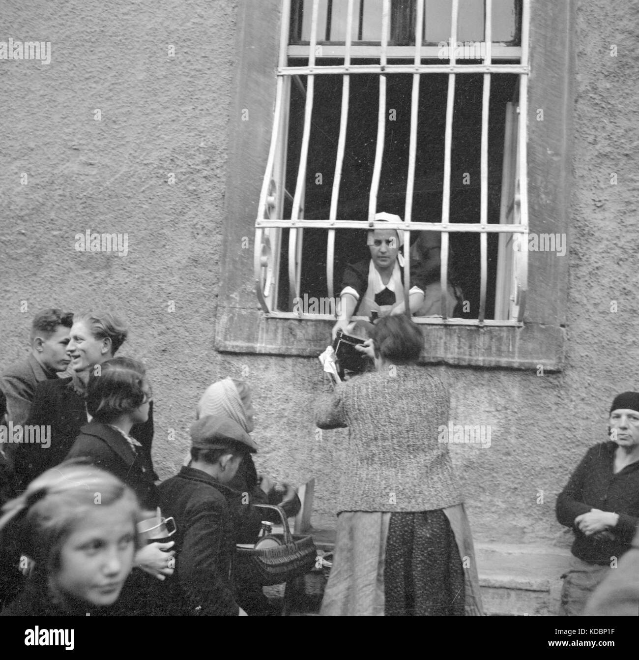 Oktober, 1938 in der Tschechoslowakei, evakuierte Bürger der Tschechischen Republik, die der deutschen Minderheit, bekannt als der udetenland" in Theresienstadt gezwungen wurden. Stockfoto