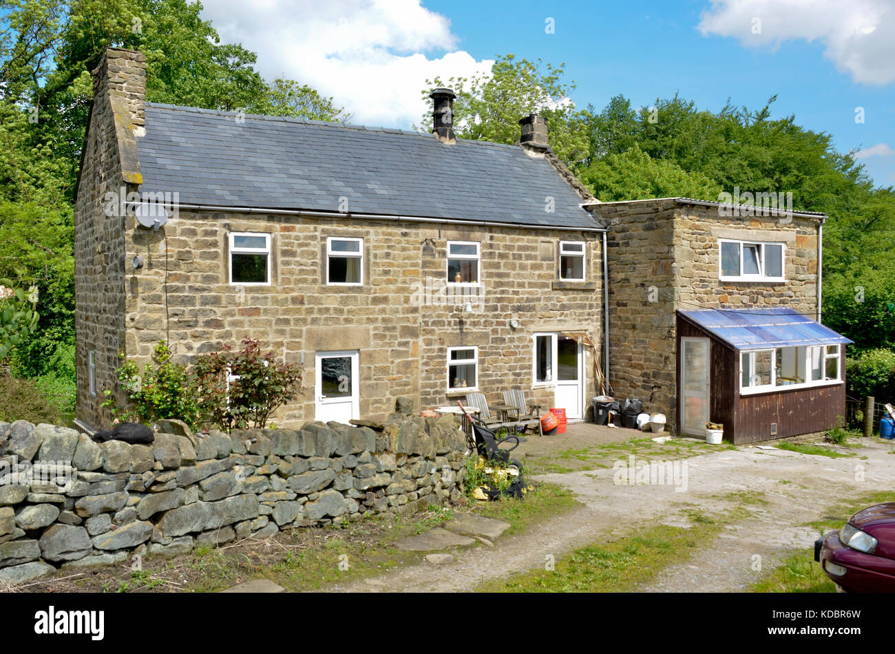 Traditionelle Steinhäuser, Derbyshire Stockfoto