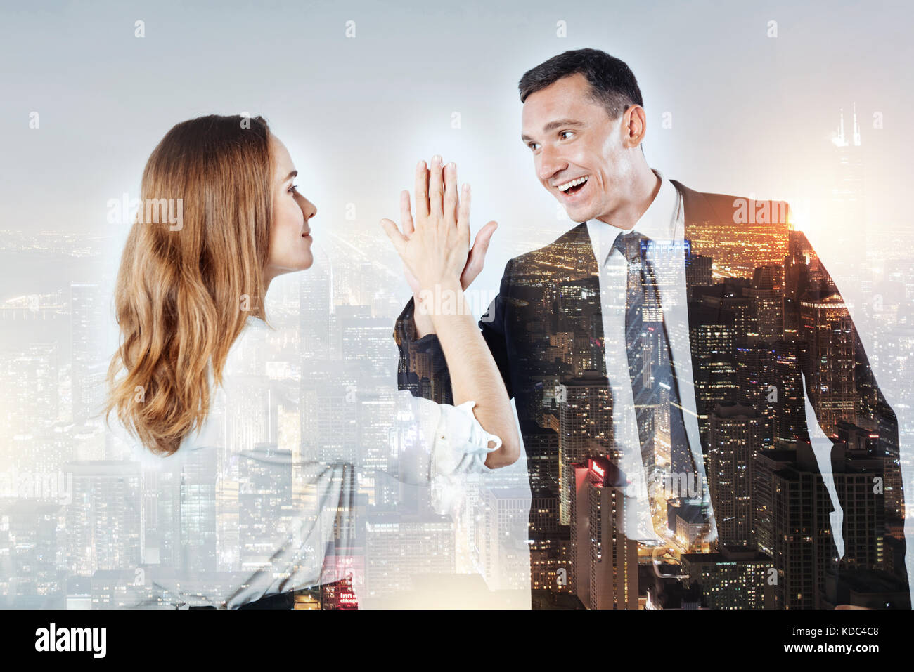 Glückliche Menschen fünf zu suedsee Stockfoto