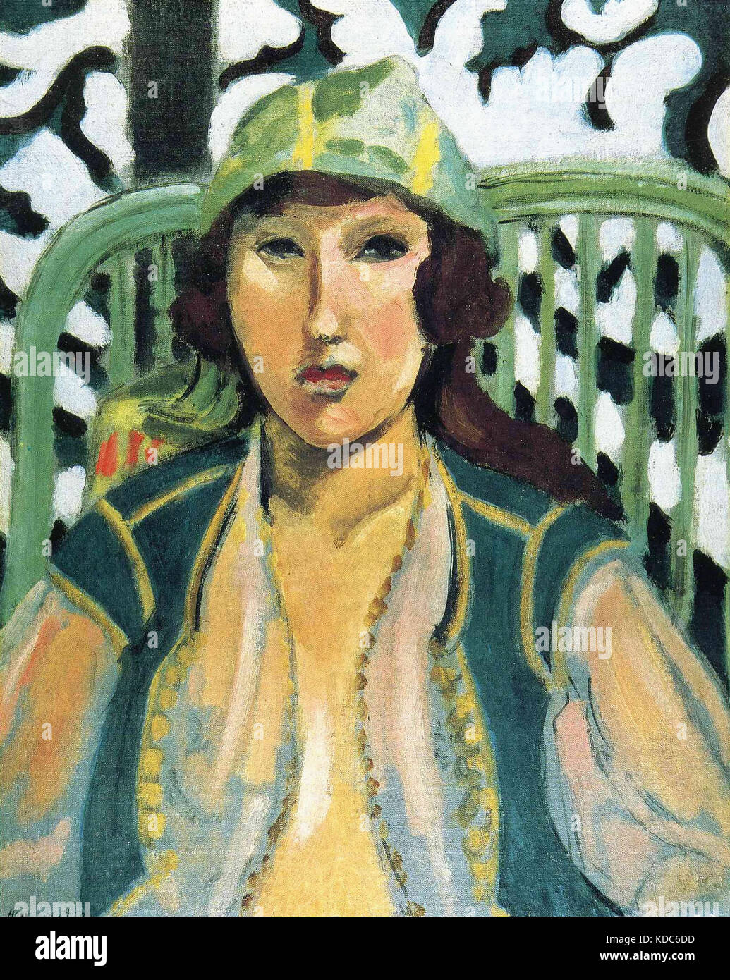 Femme avec une Robe orientale Matisse, Henri 1919 Künstler: Henri Matisse Datum d'achèvement: 1919 Stil: Post-l'impressionnisme Genre: Porträt Abmessungen: 40,8 x 32,7 cm Galerie: Glasgow vtt: Gale' Stockfoto