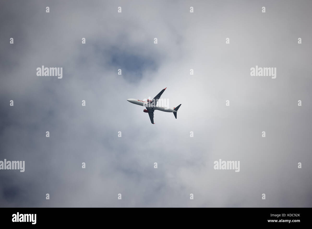 Chiang Mai, Thailand - auguest 17 2015: hs-ltk Boeing 737-900er der thailändischen lionair Airline. Nehmen Sie vom Flughafen Chiangmai nach Bangkok. Stockfoto