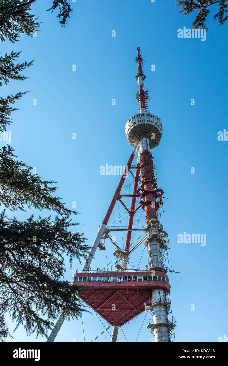 Tbilisi TV Broadcasting Tower, Tiflis, Georgien, Osteuropa. Stockfoto