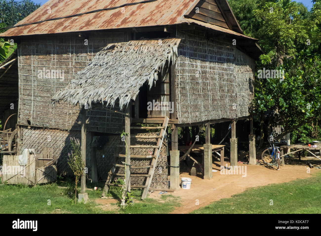 Landhaus Stelzenhaus, Puok Bezirk, Siem Reap, Kambodscha Stockfoto