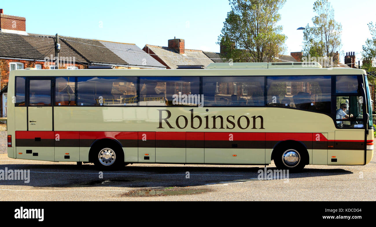 Robinson Coach, Trainer, Tagesausflüge, Reise, Ausflug, Ausflüge, Urlaub, Ferien, Reisen unternehmen, Unternehmen, Verkehr, Bus, England, Großbritannien Stockfoto