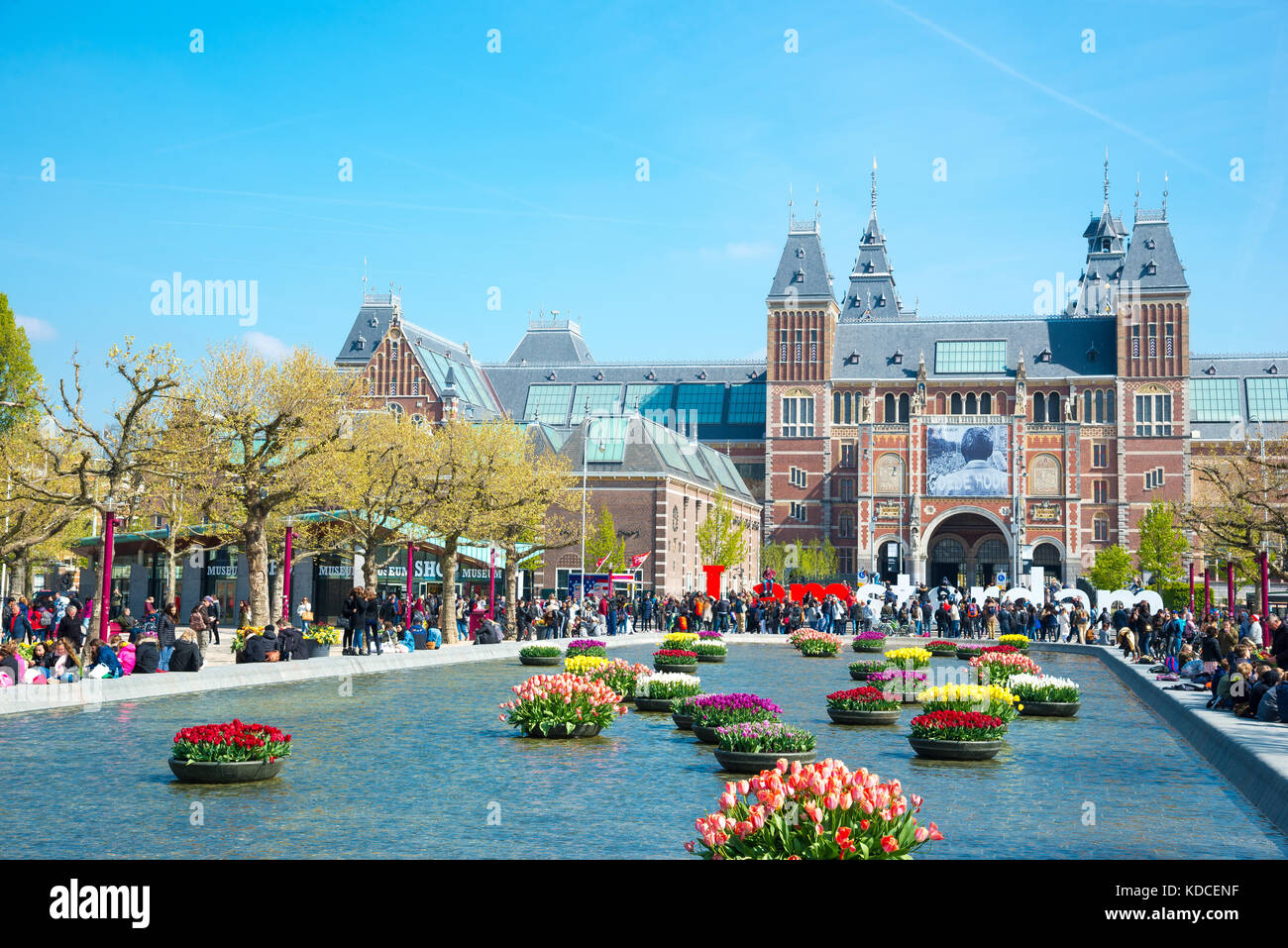 Amsterdam, Niederlande - 20 April, 2017: Blick auf das Rijksmuseum in Amsterdam, Niederlande Stockfoto