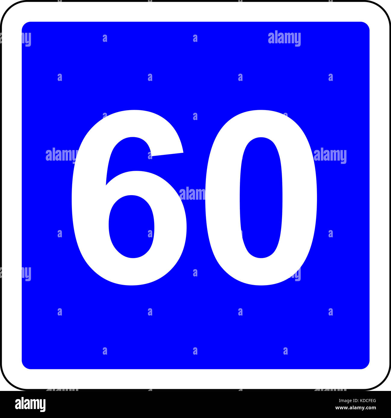Schild mit vorgeschlagenen Geschwindigkeit von 60 km/h Stockfotografie -  Alamy