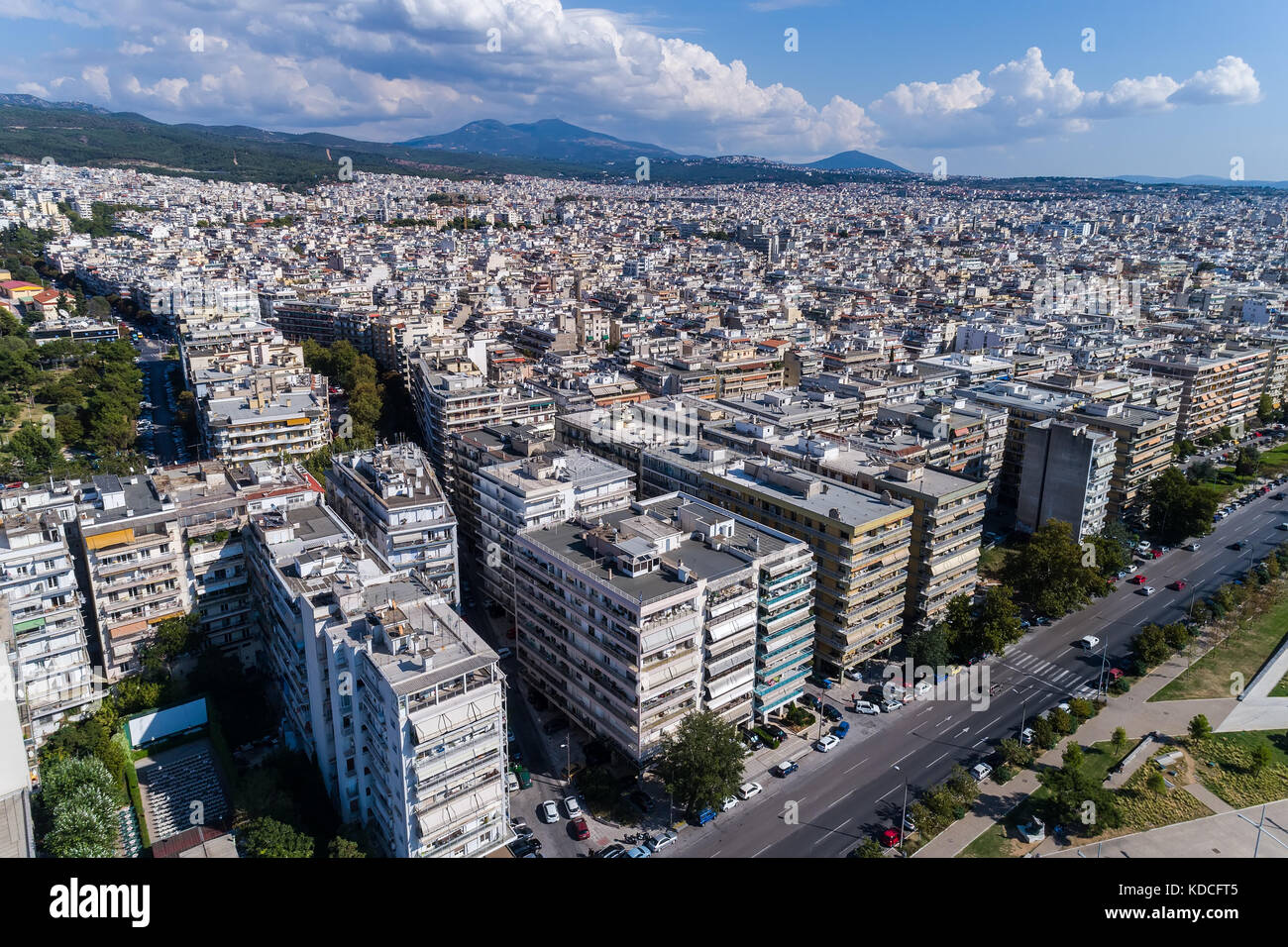 Luftaufnahme der Stadt Thessaloniki, Griechenland Stockfoto