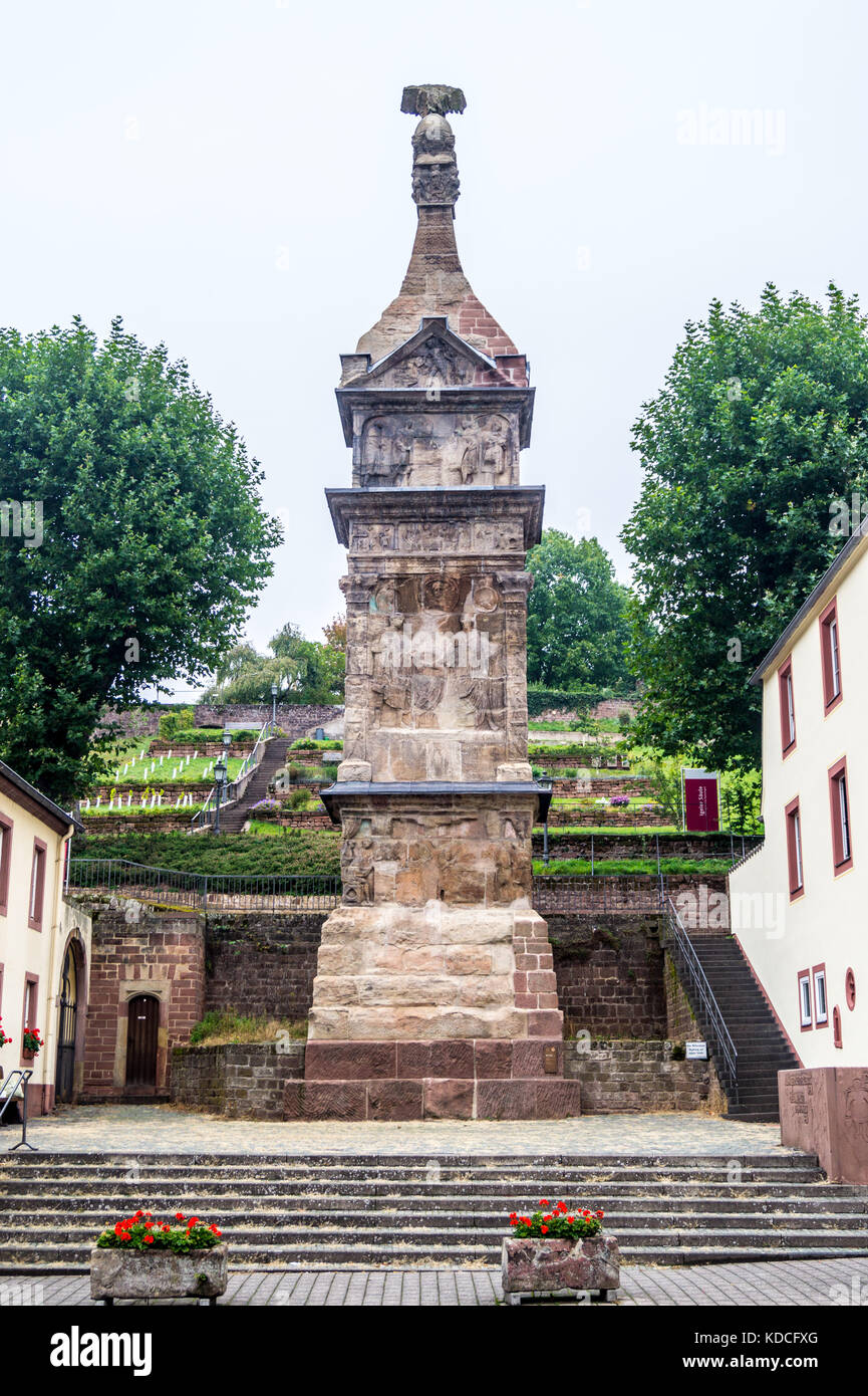 Igelsaüle, römische Grabmal der Familie Secundinii, c 250 AD, Igel, Trier, Rheinland-Pfalz, Deutschland Stockfoto