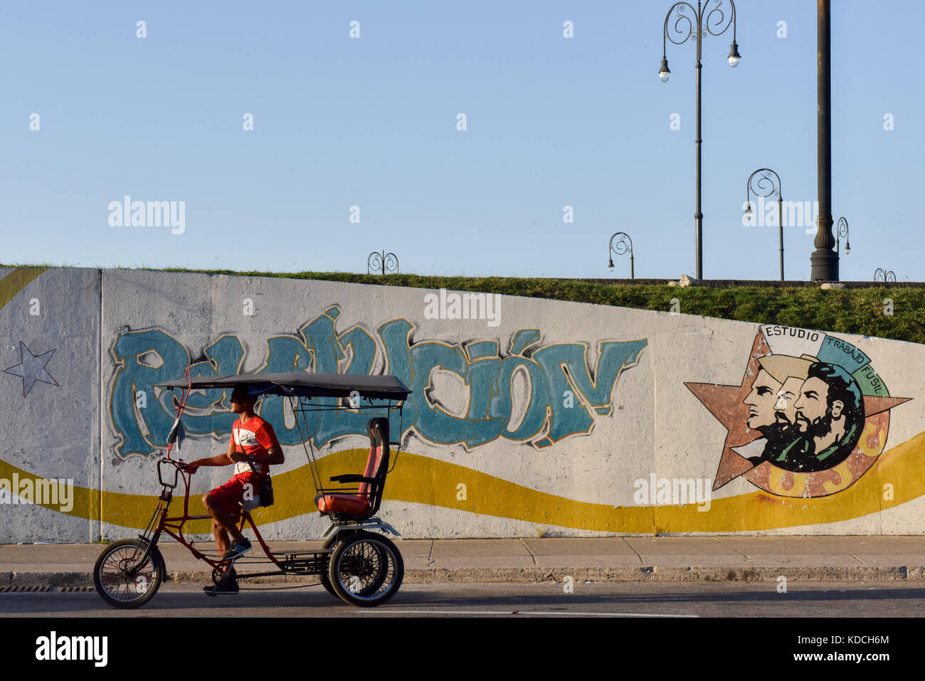 Rikscha Havanna Kuba Stockfoto