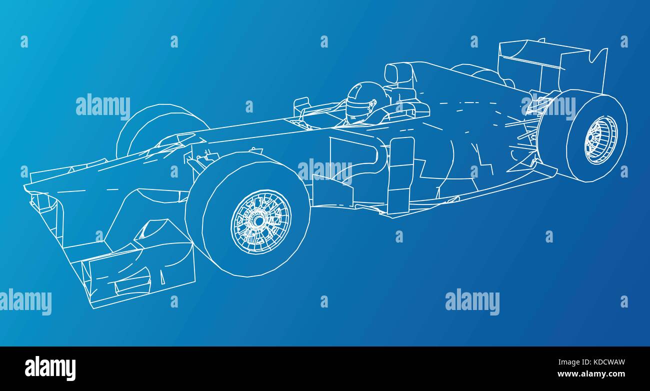 Modell speed Auto. Abstrakte Zeichnung. wire-frame.eps 10 Format. Vektor erstellt von 3d. Stock Vektor
