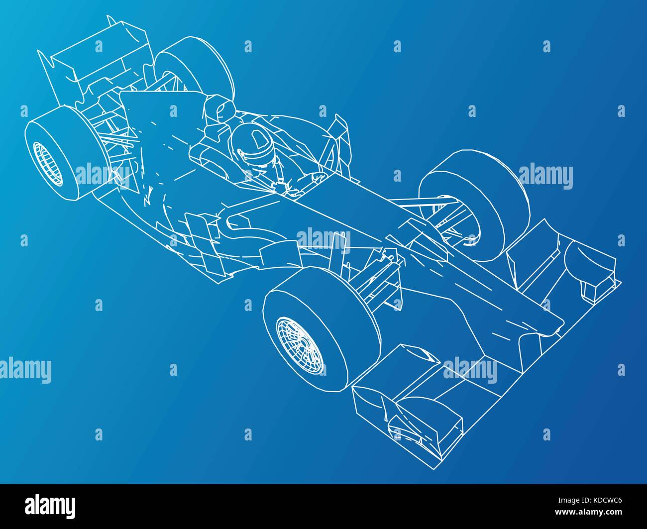 Sport Rennwagen. Abstrakte Zeichnung. tracing Abbildung der 3d. Stock Vektor
