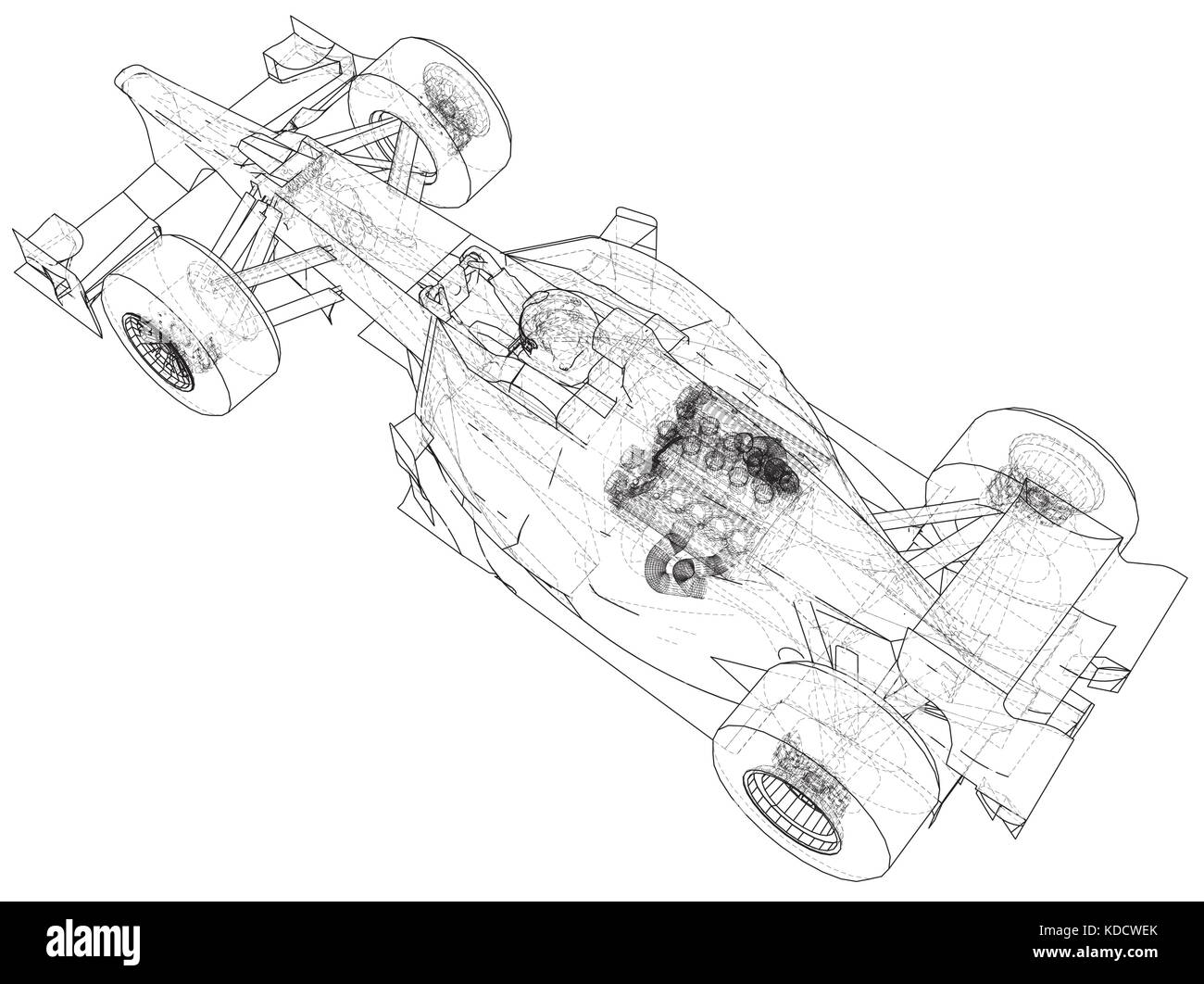 Modell speed Auto. Abstrakte Zeichnung. tracing Abbildung der 3d. Stock Vektor