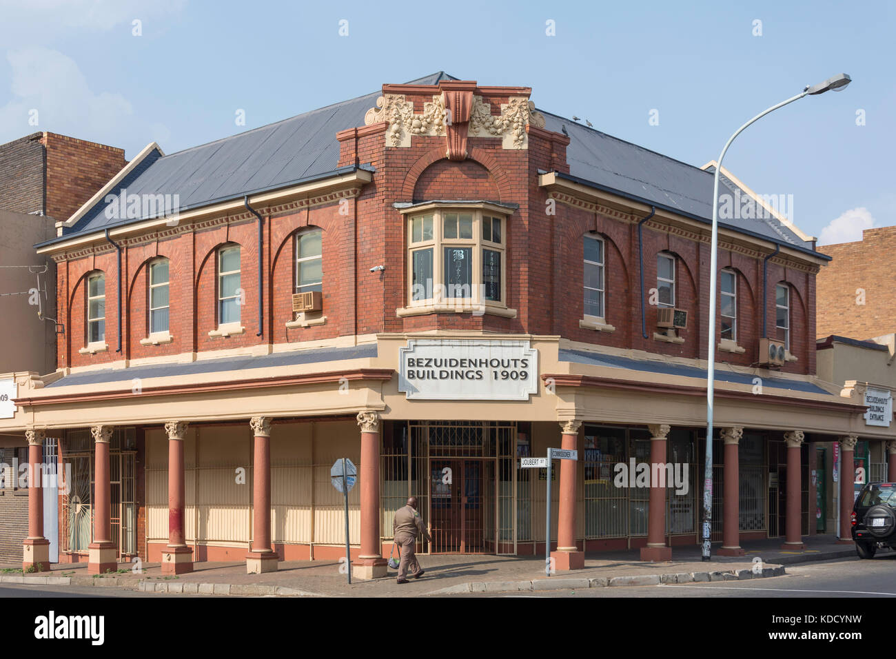 Art déco-Gebäude Bezuidenhouts, Cnr Joubert & Kommissar Straße, Boksburg, East Rand, größere Johannesberg, Gauteng, Südafrika Stockfoto