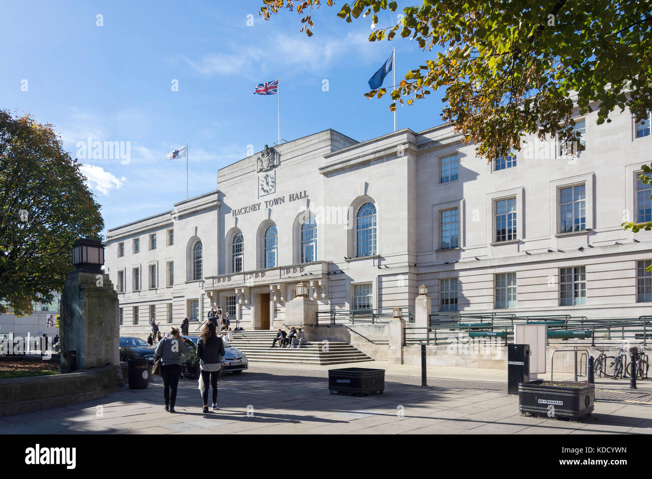 Hackney Rathaus, Mare Street, Hackney Central, London Stadtteil Hackney, Greater London, England, Vereinigtes Königreich Stockfoto