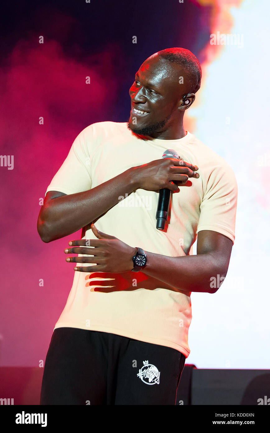 Benicassim, Spanien - Jun 13: stormzy (Hip Hop und grime Artist) führen Sie im Konzert an fib Festival am 13. Juli 2017 in Benicassim, Spanien. Stockfoto