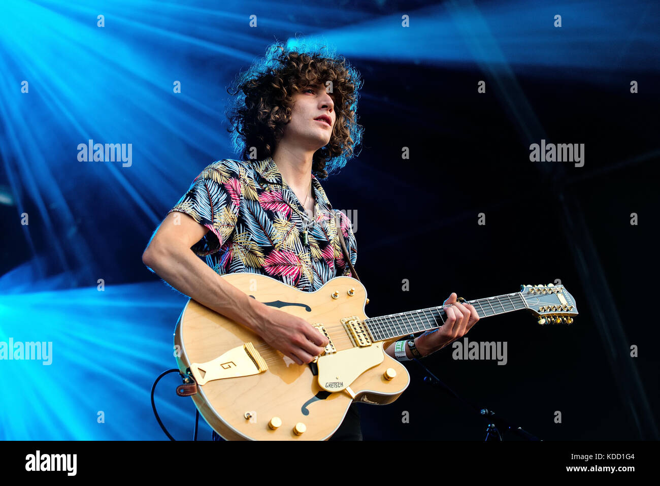 BENICASSIM, SPANIEN - Jun 14: Tempel (psychedelic Pop Musik Band) im Konzert an FIB Festival durchführen am 14. Juli 2017 in Benicassim, Spanien. Stockfoto