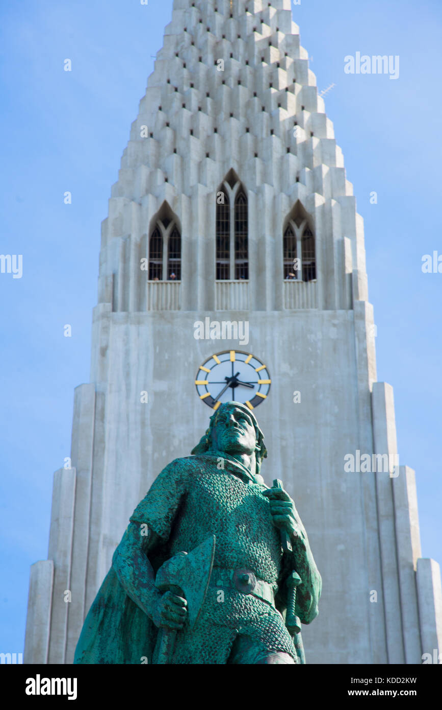 Hallgrimsirkja Kirche in Reykjavik, Island Stockfoto