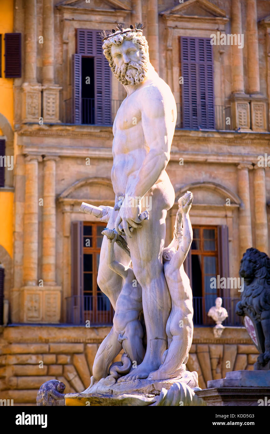 Neptun Statue auf der Piazza della Signoria, Florenz Stockfoto
