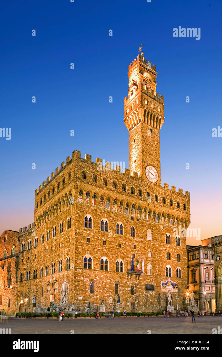 Der Palazzo Vecchio in Florenz Stockfoto