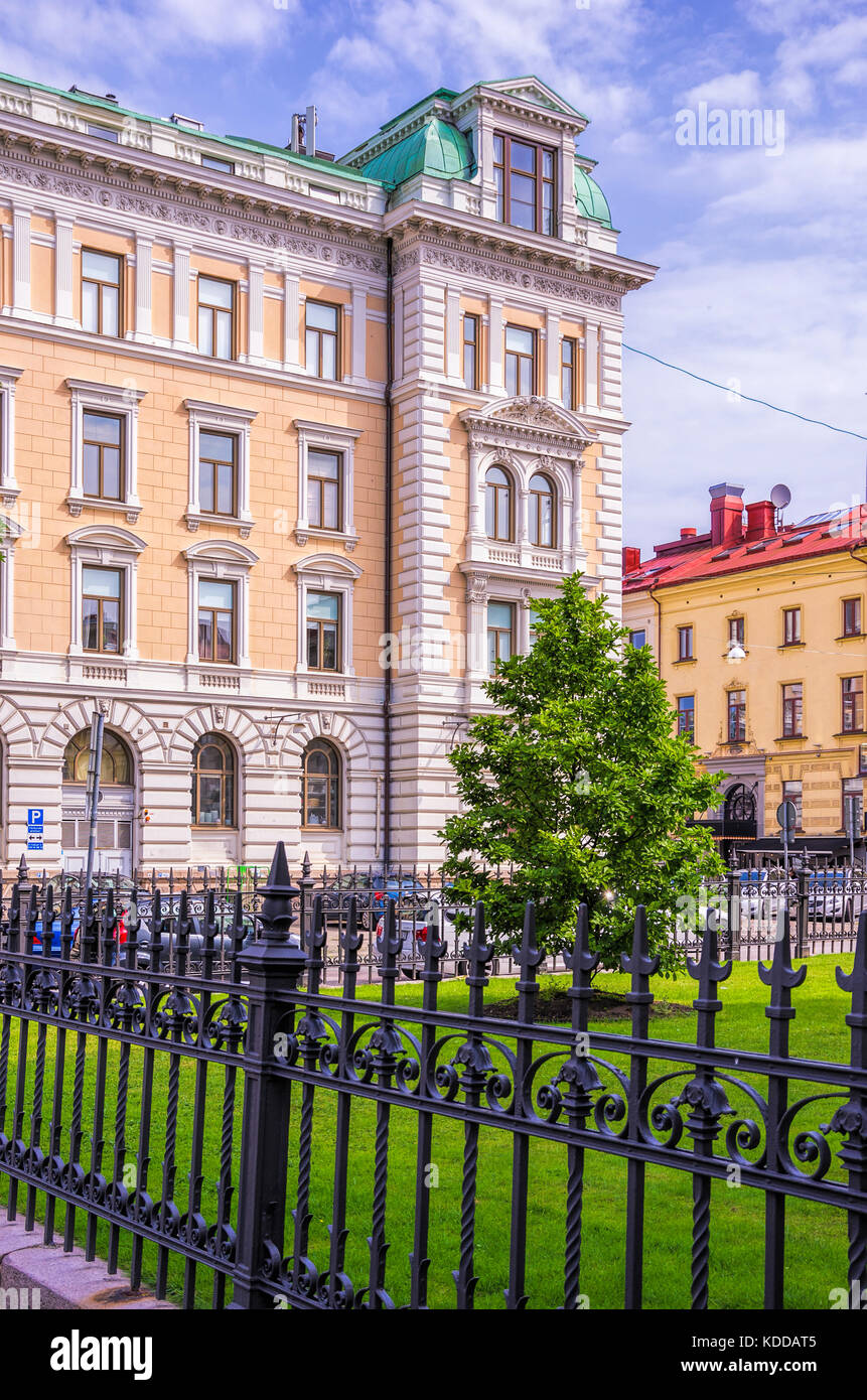 Historischen Patrizierhaus Architektur auf Teatergatan, Göteborg, Bohuslän, Schweden. Stockfoto