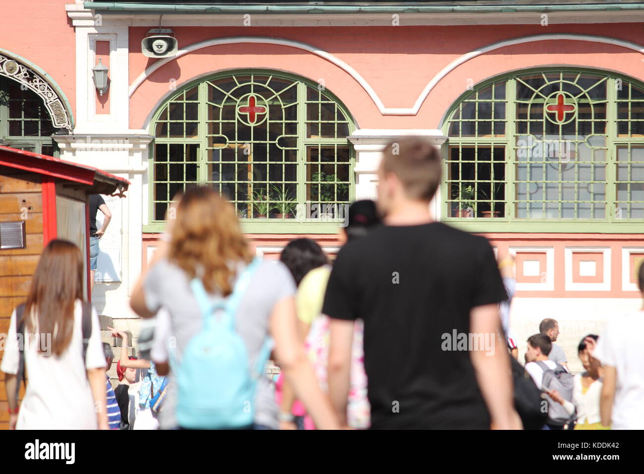 Tourist-Paar in Moskau Stadt bei Russland Stockfoto
