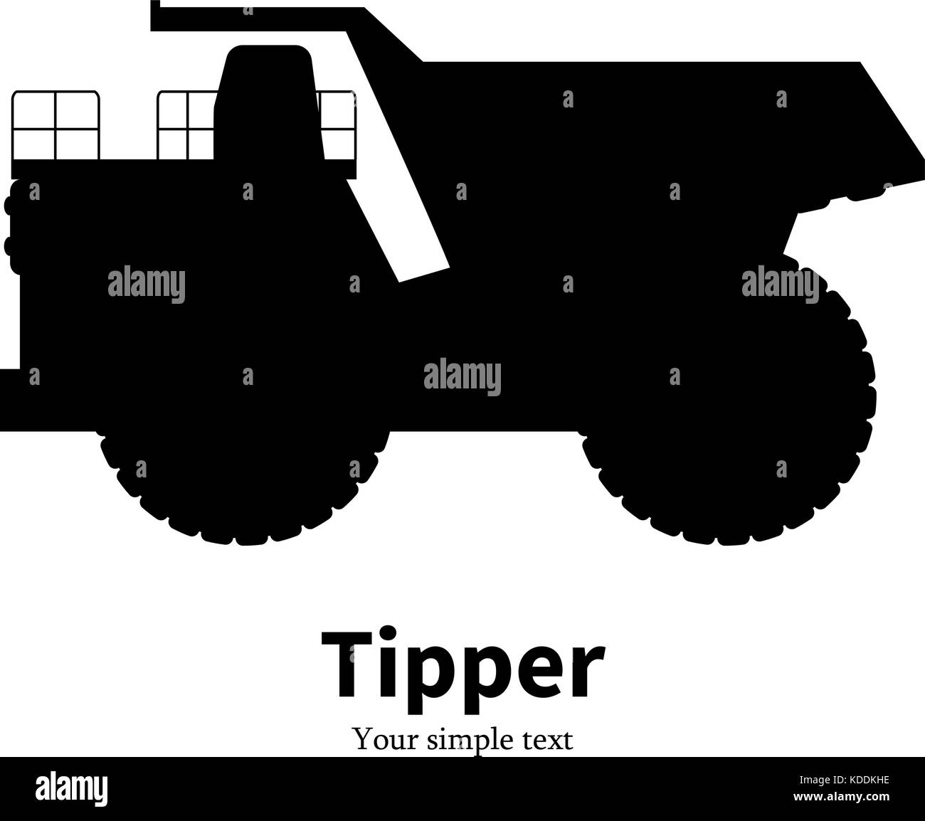 Vector Illustration schwarze Silhouette Dump Truck Stock Vektor