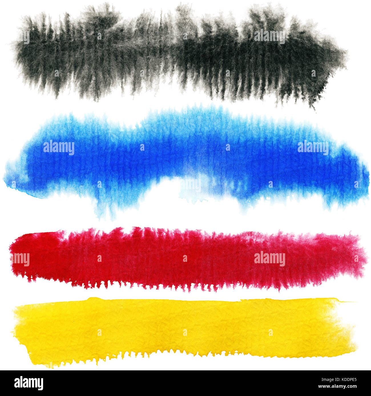 Tinte Anschläge isoliert auf weißem Stockfoto