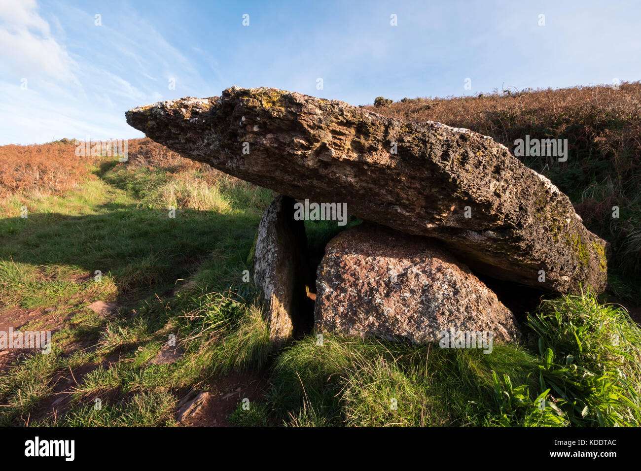 Kings Quoit Burial Chamber Manorbier Pembrokeshire Coast National Park Pembrokeshire Wales Stockfoto