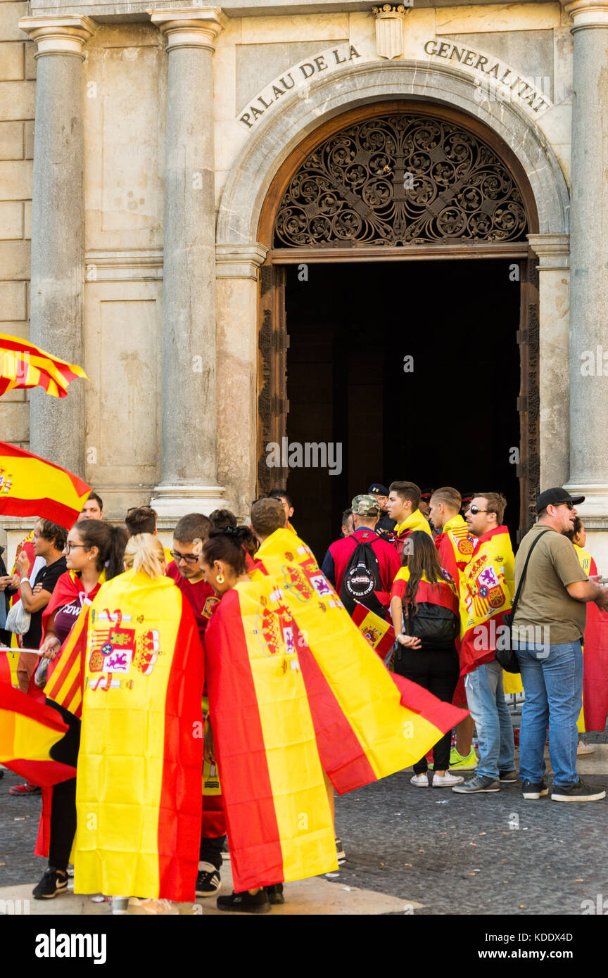 Barcelona, Spanien, 12. Oktober 2017: Spanisch Jahrestag der Entdeckung Amerikas Stockfoto