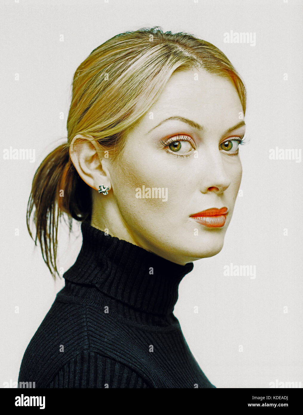 Junge Frau. Studio Portrait. Stockfoto