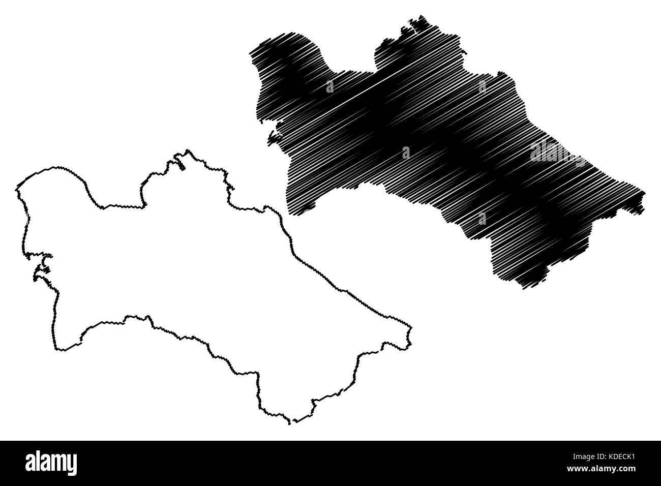 Turkmenistan karte Vektor-illustration, kritzeln Skizze turkomen Stock Vektor