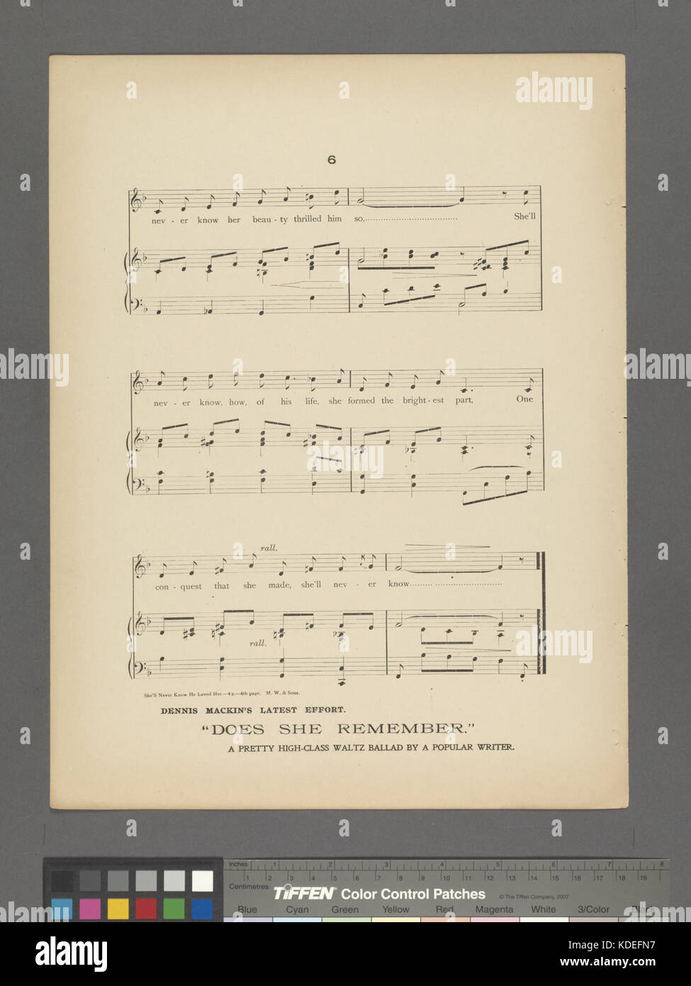 Dieses Bild oder diese Referenz bezieht sich auf ein Werk mit dem Titel „She’ll Never Know he Loved her“, das ein romantischer oder künstlerischer Ausdruck sein könnte, der in der Hades-Sammlung des NYPL zu finden ist. Stockfoto