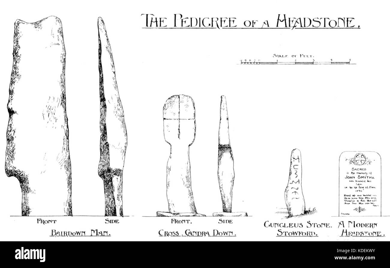 Menhir, Kreuz und Grabstein ein Buch von Dartmoor Stockfoto
