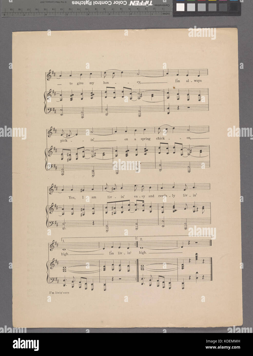 Ich bin Livin' einfach (NYPL Hades 608661 1991446) Stockfoto