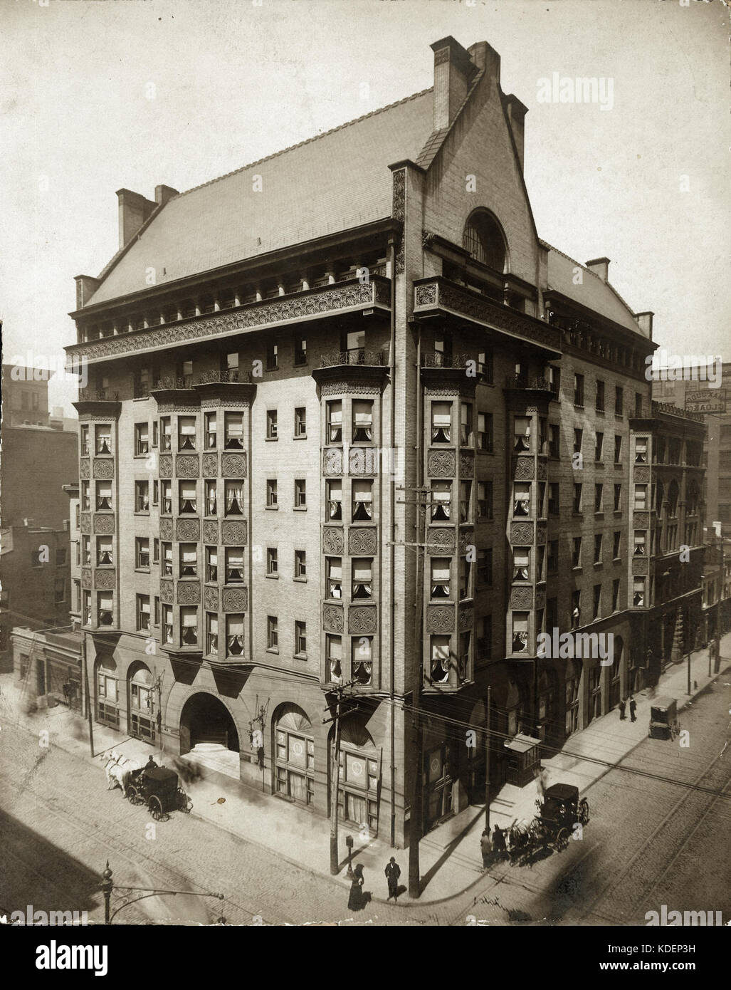 St. Nikolaus Hotel, 407 North Eighth Street. Nordwestecke der Achte und Heuschreckestraßen. (Auch als Victoria Building bekannt. Von Louis Sullivan ausgelegt) Stockfoto
