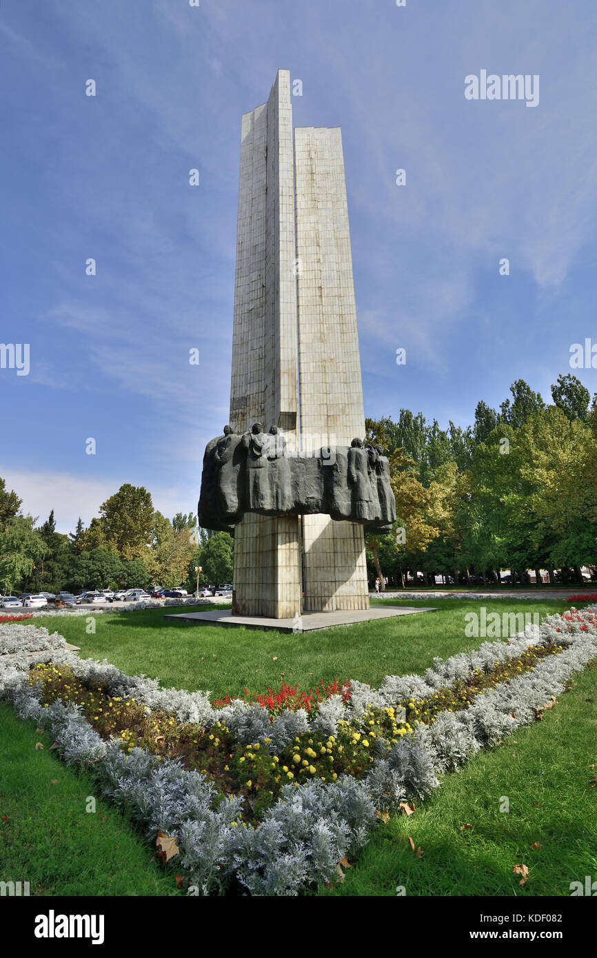 Bischkek Denkmäler und Gedenkstätten. Wahrzeichen der sowjetischen Architektur Stockfoto