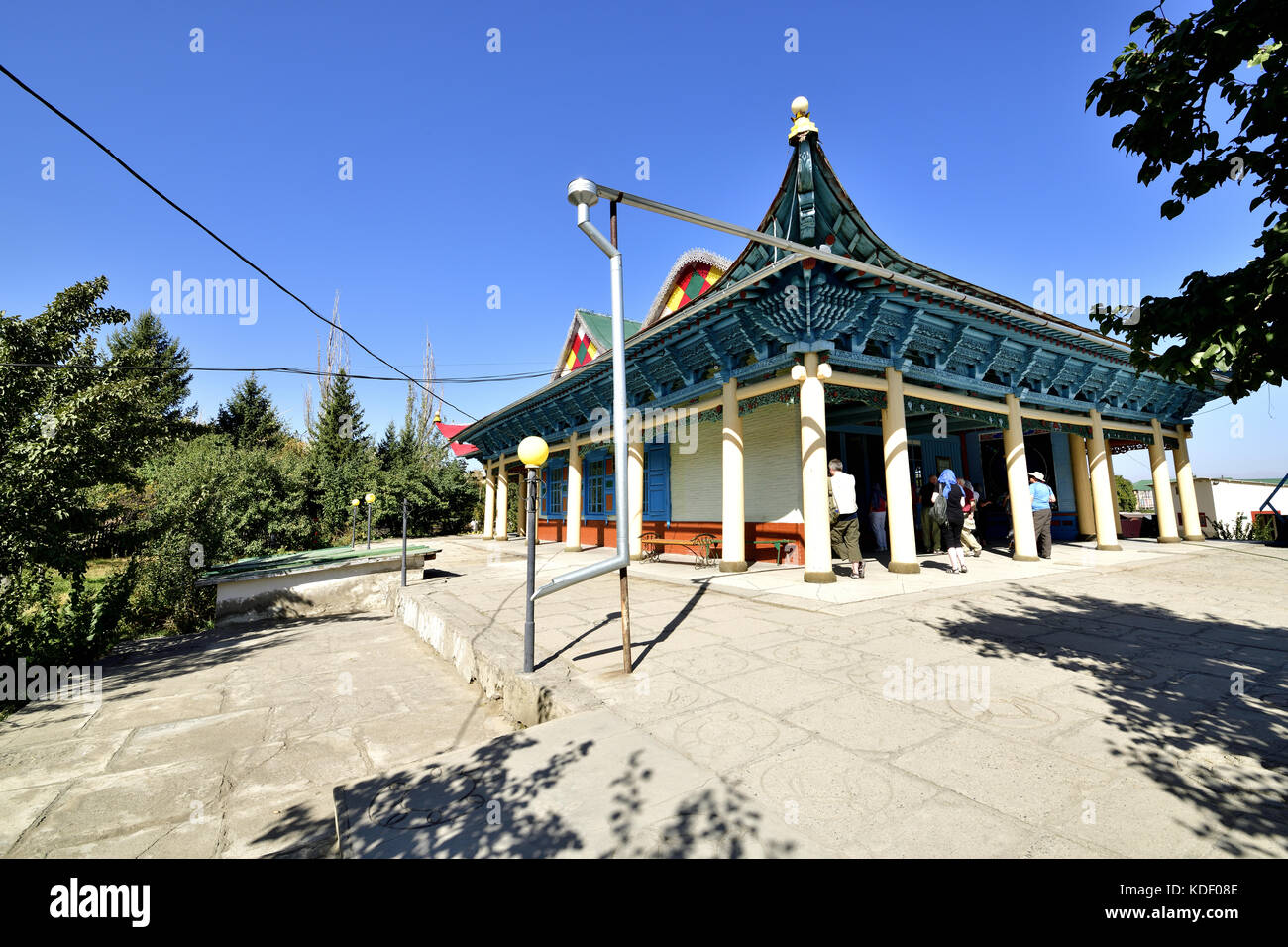 Bischkek Denkmäler und Gedenkstätten. Wahrzeichen der sowjetischen Architektur Stockfoto