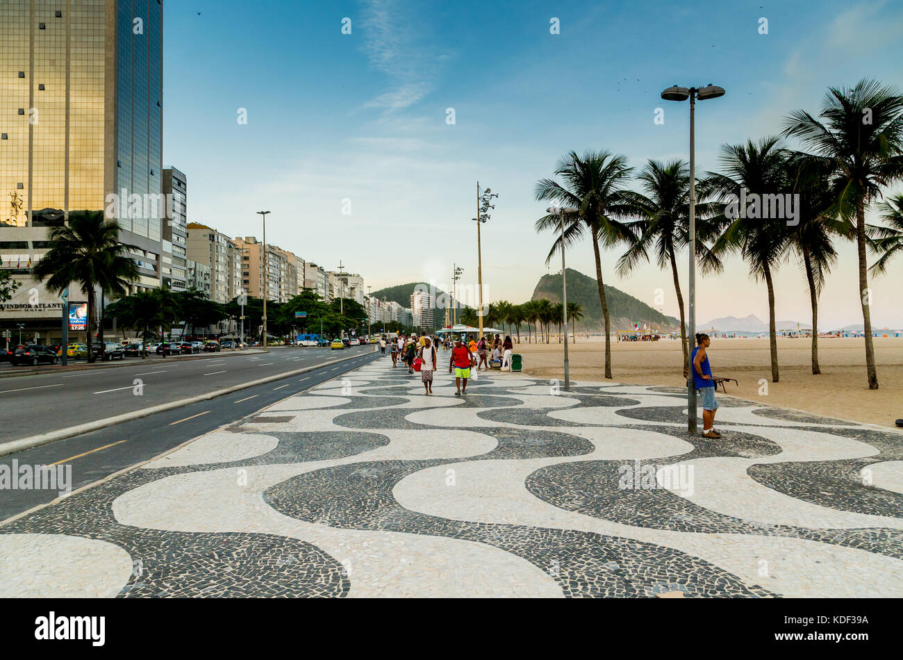 Strand von Copacabana, Rio De Janeiro, Brasilien Stockfoto