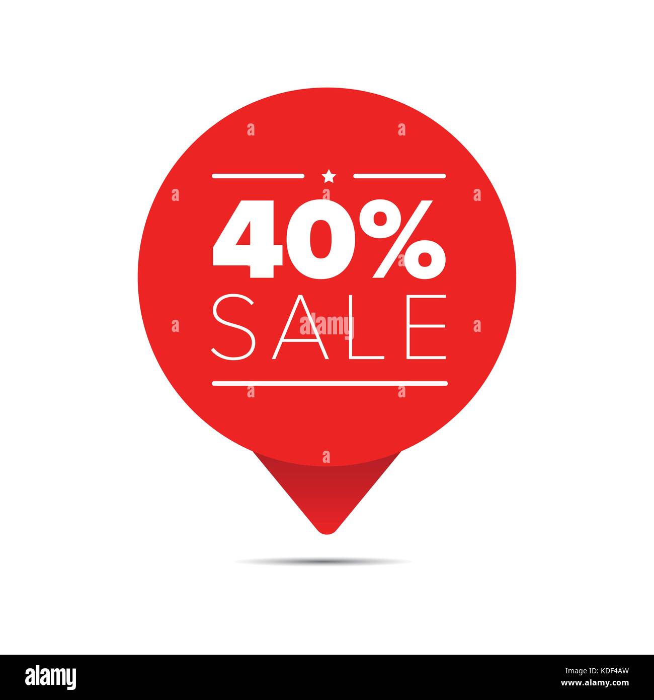 Vierzig Prozent Verkauf Angebot tag Stock Vektor