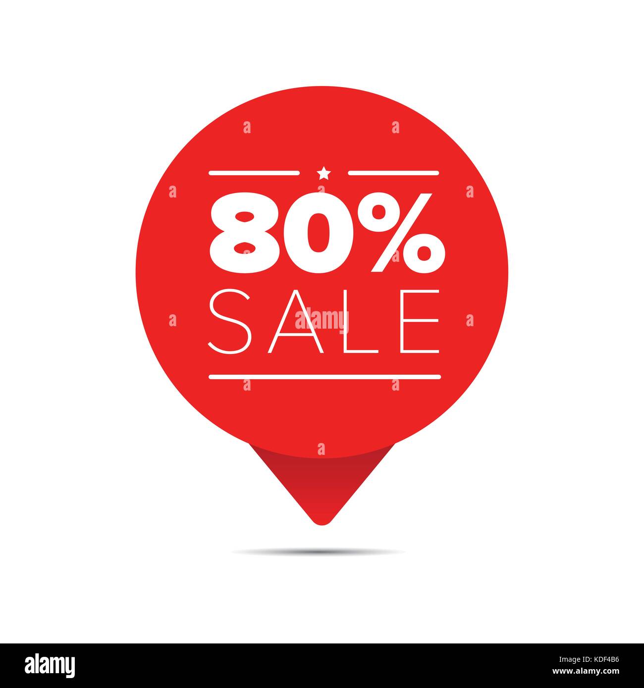 Achtzig Prozent Verkauf Angebot tag Stock Vektor